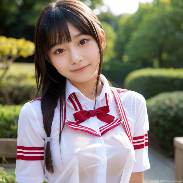 High resolution,perfect girl,My chest is transparent,Nipple sheer,See-through,whole body,sexy,Sex,Uniform ribbons,My eyes are sparkling,cute japanese girl,young face,innocent face,young face,whole body,NSFW