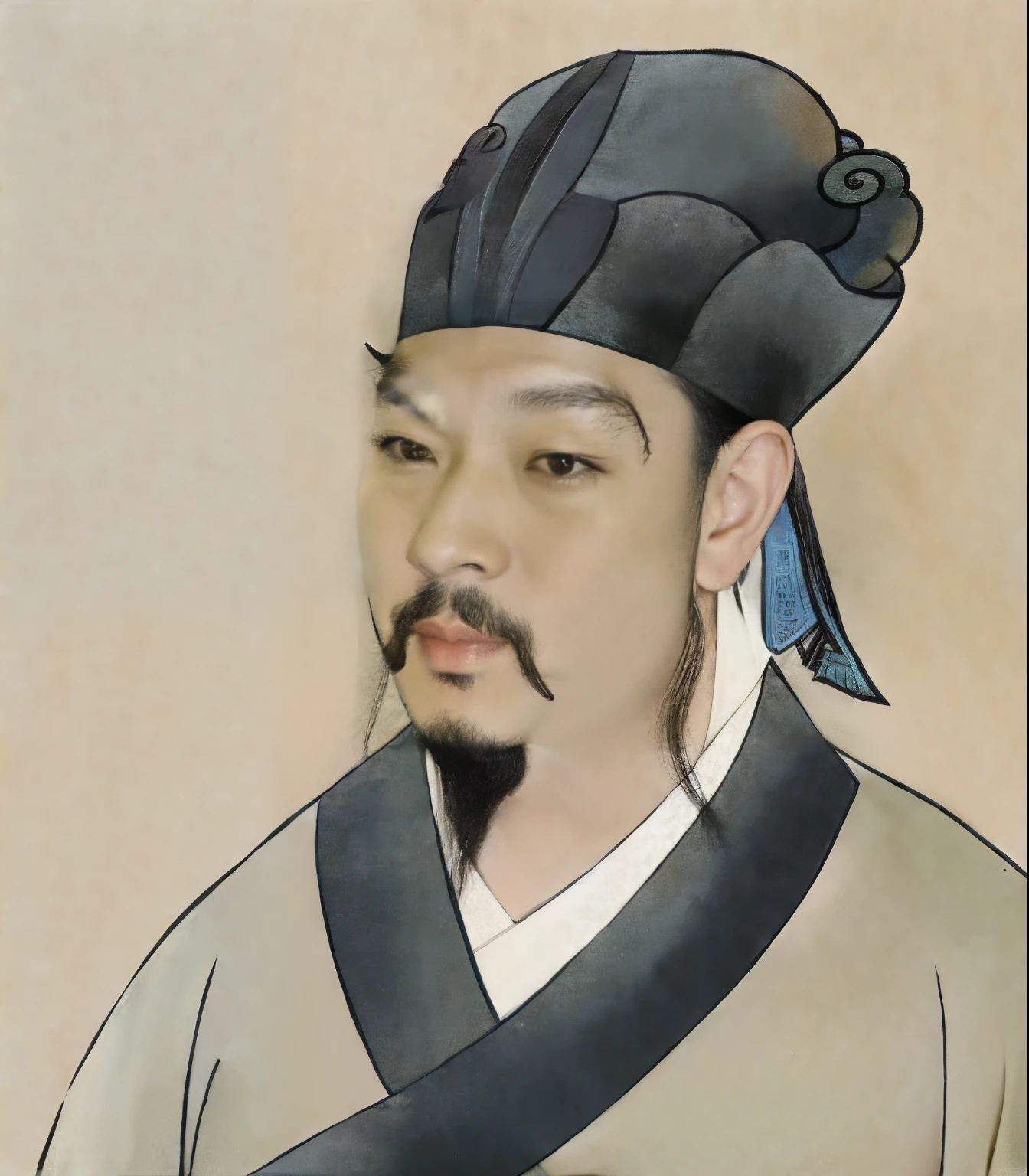 one with a beard、Han Yu portrait of man wearing hat, Emperor Xuande, inspired Emperor Xuande, feng shu, Inspired by Li Cheng, Song, inspired by Wu Daozi, Song徽宗, yang qi, xianxia, Inspired by Wu Bin, Confucius and jury trials, hua cheng