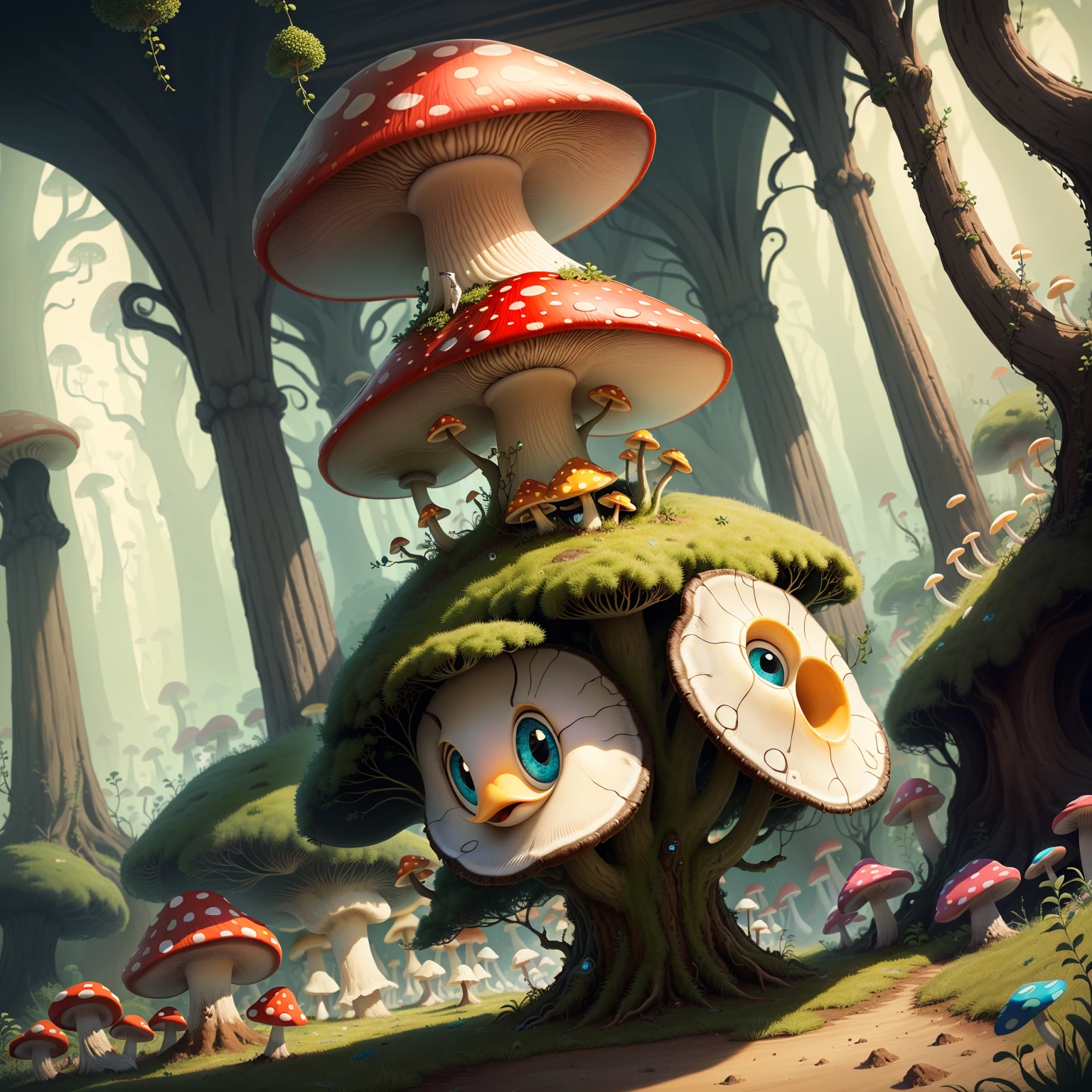 Cowardly mushroom anthropomorphic beauty
