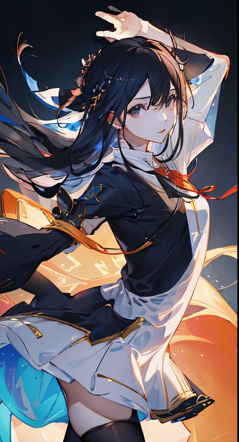 close up, very long hair, , professional artwork, intricate details, vision,maidennurse短裙服装,sharp focus, Detailed picture, Realistic lighting, Popular topics on pixiv, Standingatattention, ((maidennurse)), beautiful body,beautiful nose,Beautiful character design, perfect eyes, Perfect Face, view viewer, SFV,official art,Extremely detailed CG unified 8k wallpaper, perfect lighting,colorful, bright_street frontage_Face_Lighting project:1.0),(the best_quality:1.0), 超high resolution,4K,Super detailed, photography, 8K, high dynamic range, high resolution, Huang Li:1.2, Cordas Portela 400, film grain, background blur, Bokeh:1.2, lens flare glow, (A vibrant one_color:1.2), (Its appearance), ((view viewer, dancing pose))Female Kirito,black stockings,((black hair))
