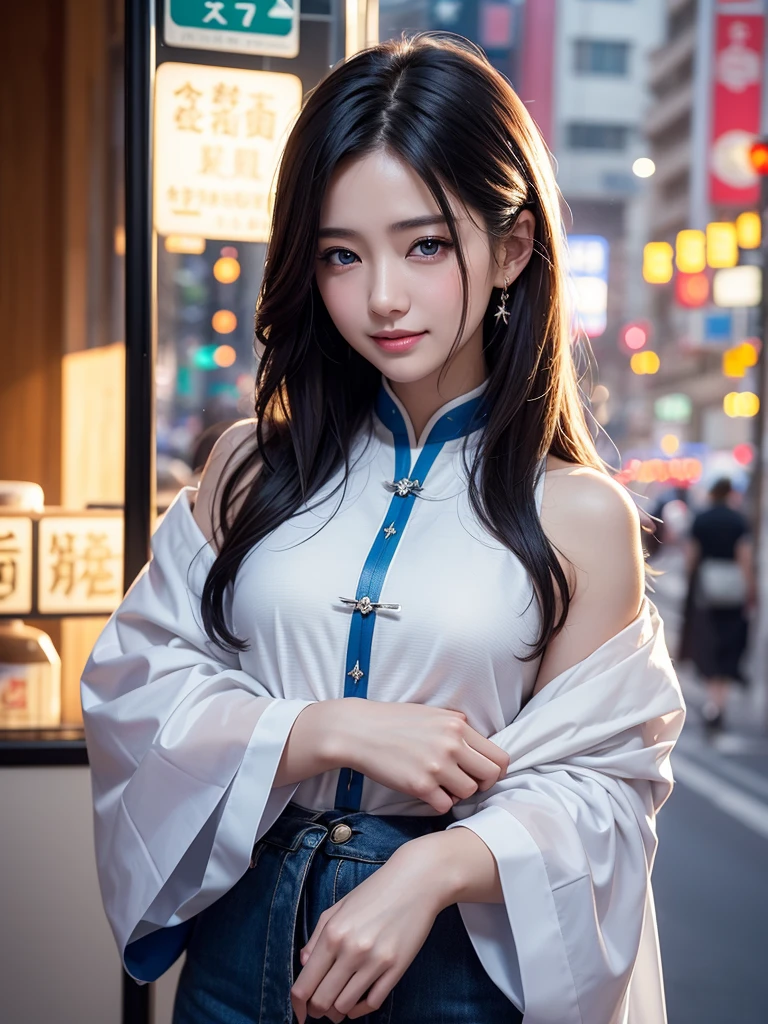 beautiful portrait of a stunning goddess girl,蓝宝石项链,精致锁骨,饱满的胸部,深V的公主裙,奢华华丽的面料,充满高级感,露背装,绝美的五官,双眼皮,漫天飘雪,奔跑在街巷,漫天星光,(迷人自信的微笑:1.3),(深V:1.8),(露脐,1.4),性感,霓虹都市,灯光,Slender white long legs,Smile,Beautiful and delicate face, porcelain skin, full-body shot, center, super soft lighting, symmetry, complex, elegant, Very detailed, lifelike, art station, concept art, Smooth,Stand under the sign and wait for the bus,Fair face,Faint willow eyebrows,(masterpiece,best quality), , looking at viewer, , {top view|bottom view|middle view}, , {long hair|short hair}, (wavy hair:0.8),, {upper body|cowboy shot}, , {indoors|outdoors}, , {fantasy|modern|science fiction},, {dawn|night}, , {blue eyes|black eyes|grey eyes},, {shy|happy|sad|smile|happy face},