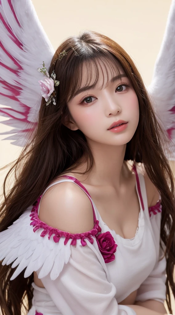 Cute Angel、face perfect、large wings、Rosa