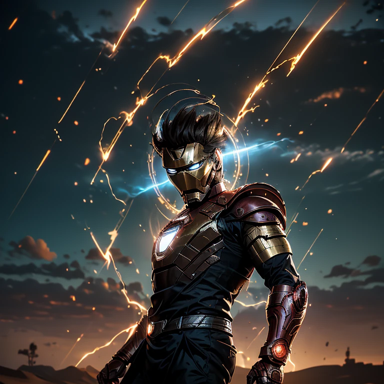 In the realm of ancient wonders, a modern marvel comes to life. The Iron Man, transformed into an Egyptian god, radiates an aura of power and mystique. His iconic red and gold armor is now adorned with hieroglyphics, blending technology and history in an extraordinary union. His eyes, once focused on the battlefield, now hold the wisdom of the ages. Amidst the backdrop of towering sand dunes and vast desert landscapes, the Iron Man-turned-deity commands respect and awe.