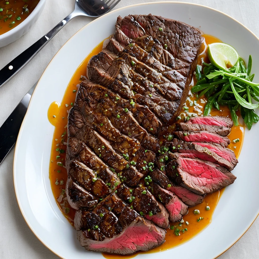 Please draw a super high-quality steak、To express that it is a super high-quality steak、Make your steak 10 times bigger than usual。To express that we have a super high-quality steak、Put the caviar on top of the steak、To express that it is a super high-quality steak、put the steak on a large plate、Please pour the sauce on the edge of the plate.