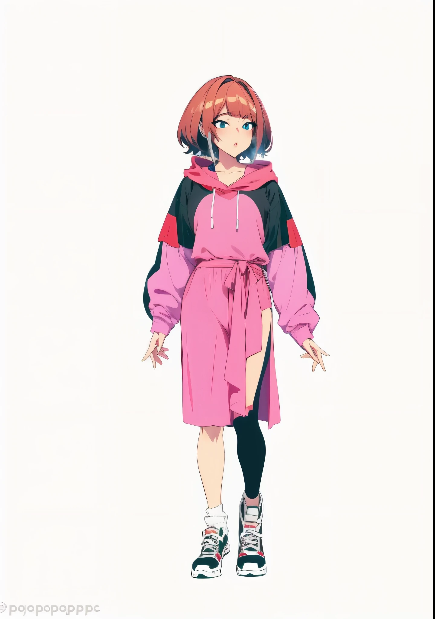 anime girl in pink and black outfit with headphones and headphones, anime vtuber full body model, anime moe artstyle, anime catgirl, anime style character, an anime girl, !!full body portrait!!, single character full body, full body!!, in an anime style, cute anime catgirl, as an anime character, anime stylized