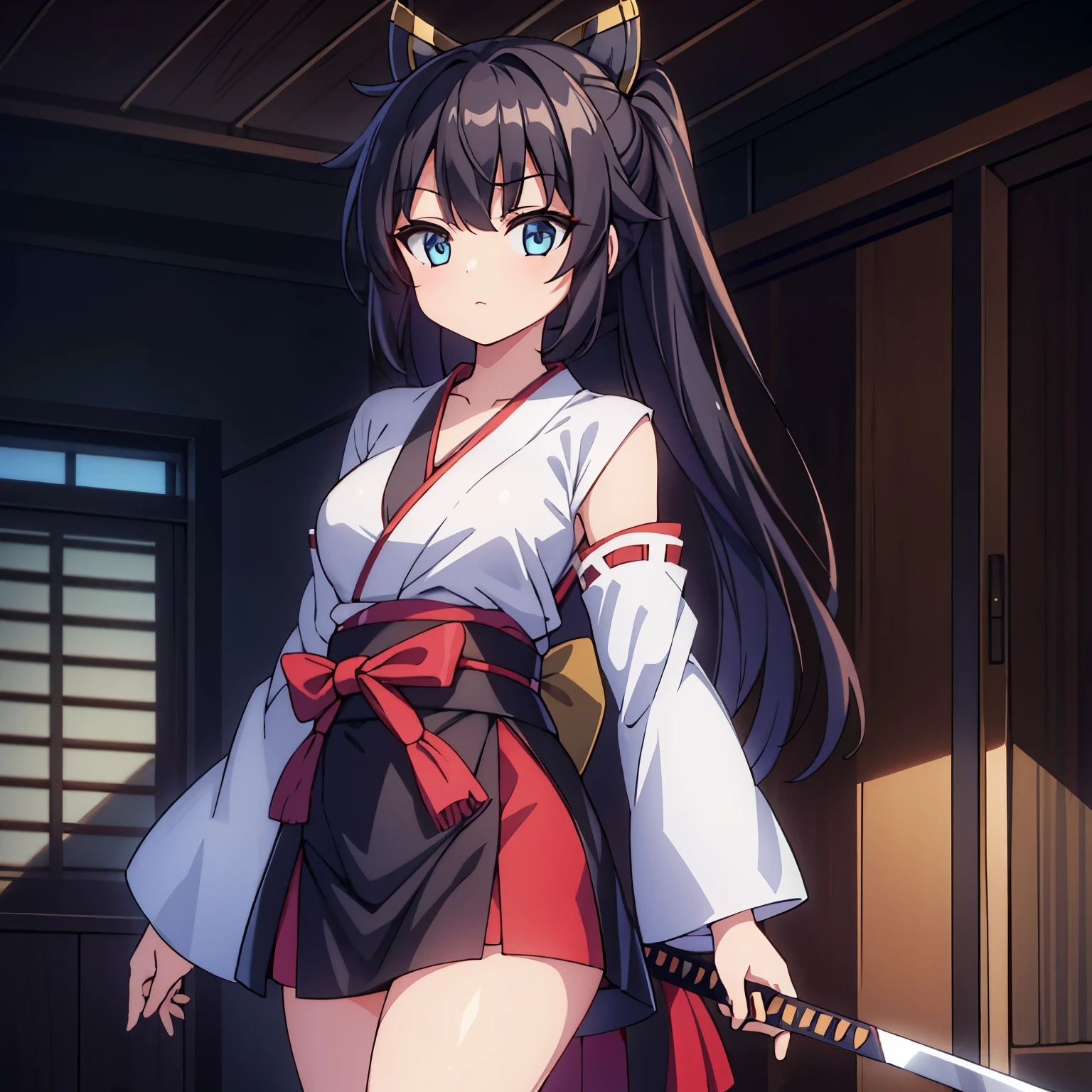 one girl, Katana, Miko