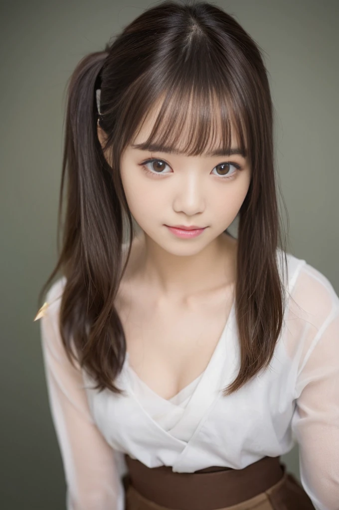 smile、night、Raw photo、(((ultimate beauty portrait)))、((glowing skin))、1 girl、15 year old beautiful girl from Prague、bright look、((brown hair))、(cleavage)、(flare skirt:1.5)、((Big eyes that shine like jewels))、open cardigan、open your clothes、pantyhose、Glossy and glossy skin、(medium hair)、(silky ponytail hair)、(standing)、(from below)、under the skirt、(from below下着の接写)、eyeliner、beautiful bangs、hair between eyes、((masterpiece、最high quality、super detailed、film light、intricate details、High resolution、very detailed))、detailed background、8KUHD、Digital single-lens reflex camera、soft light、high quality、film grain、Fujifilm XT3 、shallow depth of field、natural soft light、Kamimei、rich bust