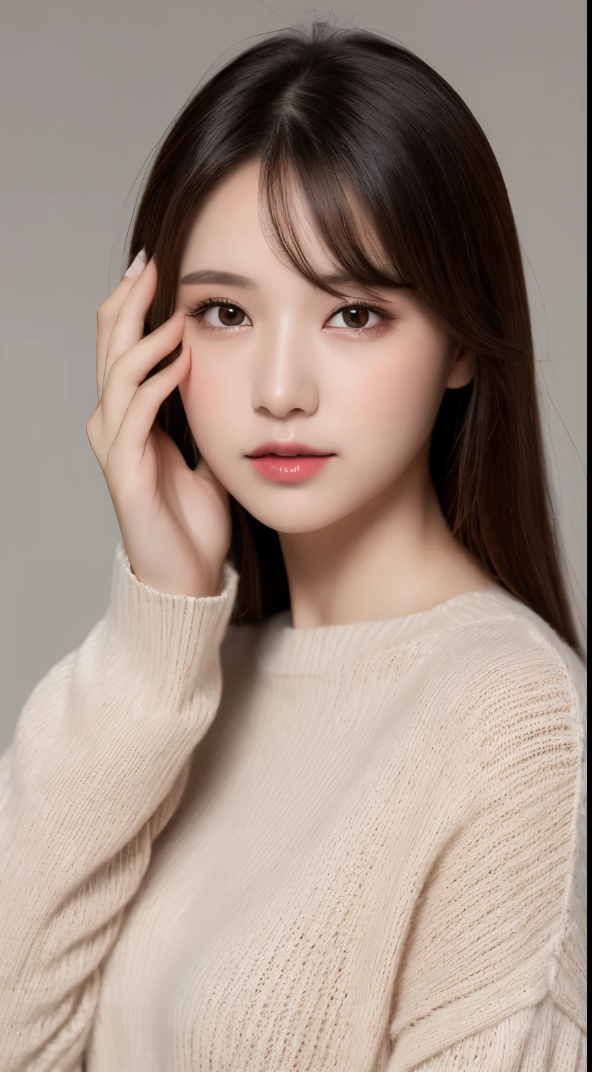 highest quality, figure, super detailed, finely, High resolution, 8k wallpaper, 完璧なダイナミックな構figure, beautiful and fine eyes, natural lip, sweater,small breasts, whole body, random sexy pose
