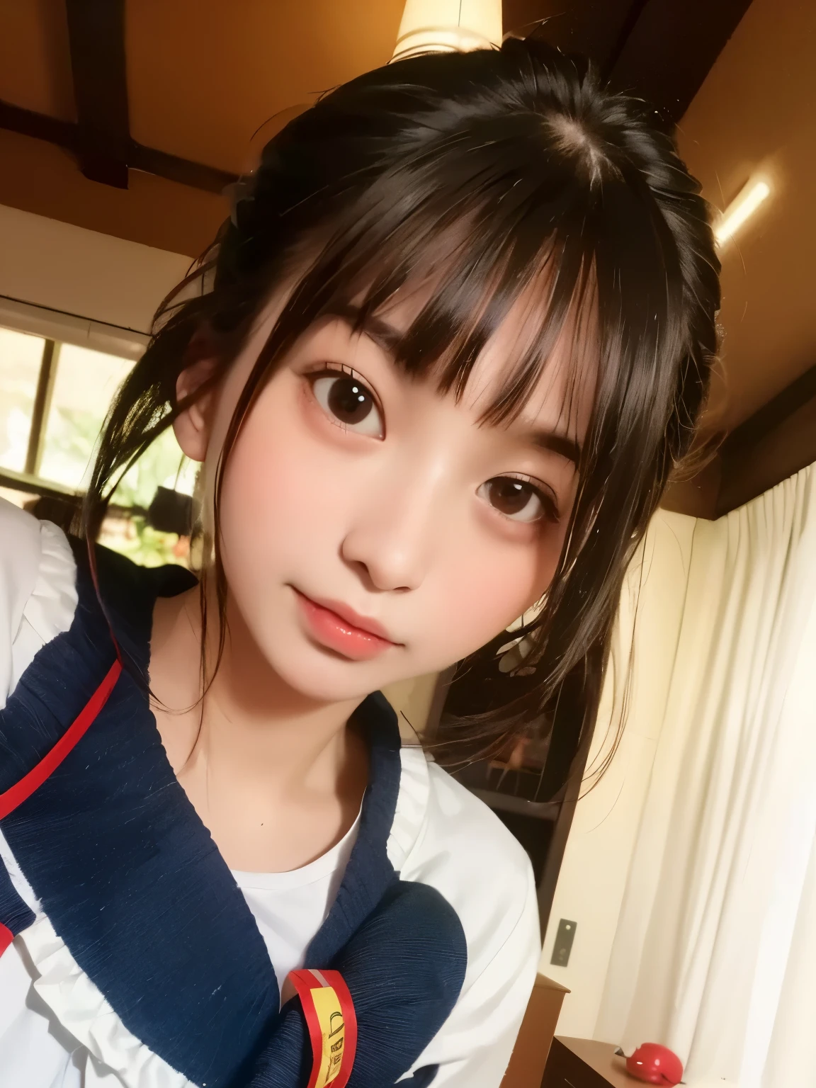 1 girl, 一人in,(highest quality),(masterpiece:1.1), whole body, looking for_in_viewer, dynamic angle, school uniform, cute, beautiful facial skin,