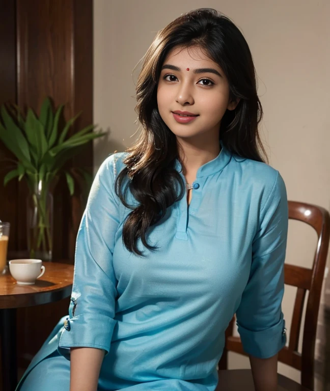 imagine wide shot of a 25 years old beautiful brown Tamil girl standing drenched in the rain, rain splashing all over the place, rain droplets all over her body, wet clothes, silently crying on the plain roof top of house, (sad eyes:1.6) thin necklace earrings bangles, messy thick hair, perfect figure, thick blue kurti yellow patiala pants, barefoot, old buildings plant pots flower pots other house's roof top people windows in the background, meticulous detailing of face eyes nose lips anatomy body parts objects, hyper detailed background