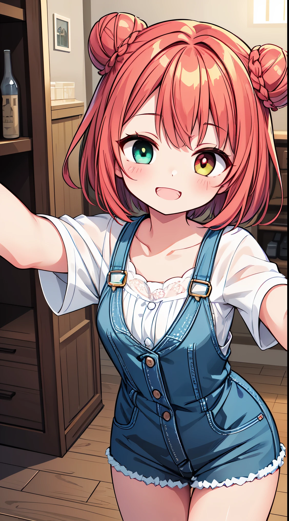(masterpiece, top quality, best quality, official art, beautiful and aesthetic:1.2),ultra-detailed,intricate details,amazing illustration,award-winning art,atmospheric,
BREAK 1 beautiful girl, (kawaii:1.5), (Chibi: 0.8), (kawaii: 1.5), (Lori: 0.5), (17 years old girl), BREAK(Red hair, short-hair,Two buns hair:1.4),(:D,grin:1.3),( Heterochromia,The blue eyes,The green eyes, Eye Highlights,The first hyperfine stars:1.45), star the eye silhouette thick eyelashes, naked boobs double eyelids:1.2),(de pele branca), (The best smile,:D:1.45), BREAK,
BREAK
country style, western-inspired clothing, cowboy boots, denim, plaid shirts, rustic accessories, earthy colors, casual comfort
BREAK
brutalist art, raw concrete, geometric forms, architectural sculptures, bold textures, industrial aesthetic, unadorned surfaces
BREAK
scientific discoveries, technological innovations, cutting-edge research, modern advancements, futuristic designs
BREAK
Victorian patterns, 19th-century designs, ornate motifs, intricate details, historical influence, decorative art, lavish aesthetics
BREAK
Illustrate a selfie-style image, capturing a personal moment, casual expressions, and a sense of candidness
BREAK
Illustrate a gravity controller, with the ability to manipulate gravitational forces, bending the laws of physics to their will
BREAK
Design a black-and-white image, emphasizing tones, contrasBREAK,wakame,wakame,wakame,(Cowboy Shot:1.4),
BREAK,(Blurry background:1.3),(absurderes, hight resolution, Super Detail Art),cel shading,Clear Color, Lonely optical effect, Beautiful pictures, Bright glow, mystic atmosphere,(Close-up of girl:1.1), Mystical light particle effect,manga influence, clean line drawings,