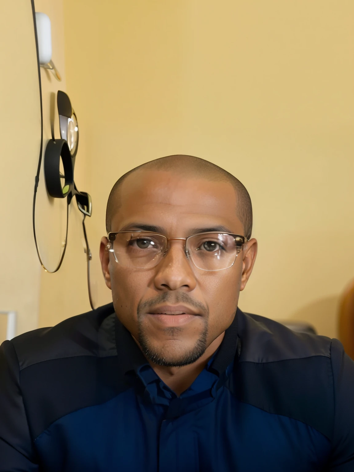 there is a man with glasses sitting at a table with a cell phone, taken in the early 2020s, mohamed chahin, david rios ferreira, profile image, ronaldo nazario, frontal picture, ronaldo nazario fenomeno, headshot profile picture, about 3 5 years old, professional profile picture, icaro carvalho, george pemba