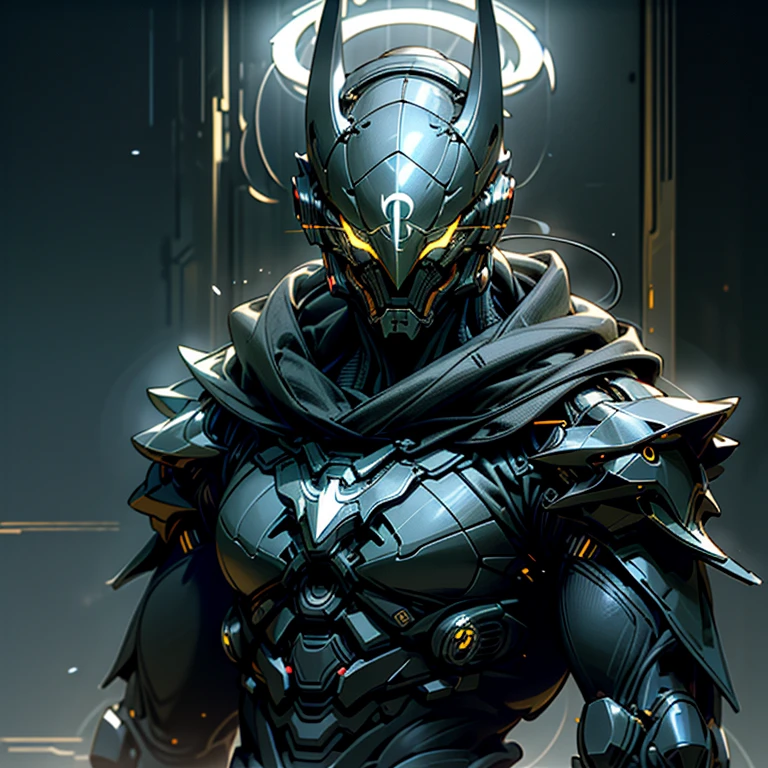 "A mysterious figure emerges, clad in the iconic Cybernetic Batman suit. In this hyper-realistic rendering, the Dark Knight exudes an imposing cyberpunk aura. The sleek armor's intricate details gleam under cinematic lighting, creating a stunning masterpiece featuring the highest quality.

The Batman's mask, combining advanced cybernetic enhancements with a menacing bat symbol, catches the eye. Its eyes glow ominously in the neon-lit environment, contrasting the cool shades of cyan dominating the scene.

This cybernetic marvel is not just an incredible guardian, but a mechanical presence that emanates both awe and