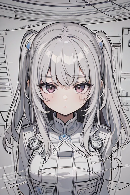 (masterpiece, best quality:1.2),(line drawing:1.5) ,1 girl,