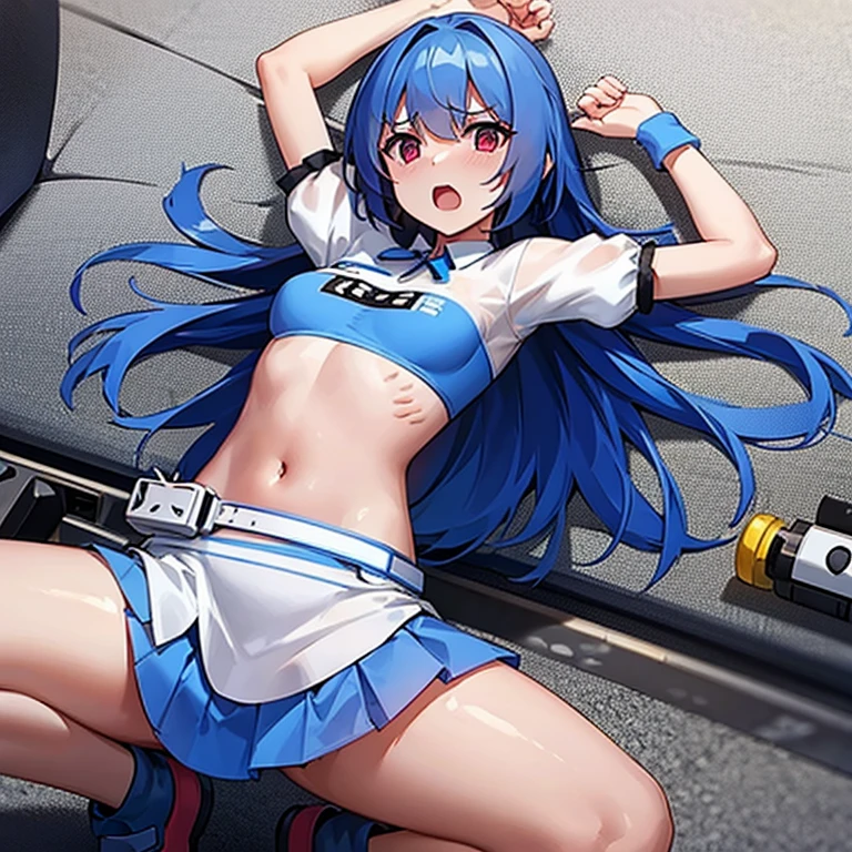 Riding machine, One girl, alone, chest, Sweat, tears,trembling, Heavy breathing, Steaming body,  Masterpiece、Light purple hair、Ahoge、Slightly inward curled hair、Shoulder-length hair、tears目、Embarrassing、blush、Sigh、Long bangs between the eyes、orgasm、excited、Face that reached climax、Erotic、Sweatで湿った服、、Sheer tops、Light blue underwear、See-through underwear、Eroticなパンティ、Dark green eyes、cameltoe、nsfw、、I want to pee、Peeing、Peeing in your pants、Pee bun、Girl、Anatomically correct,Love juice、