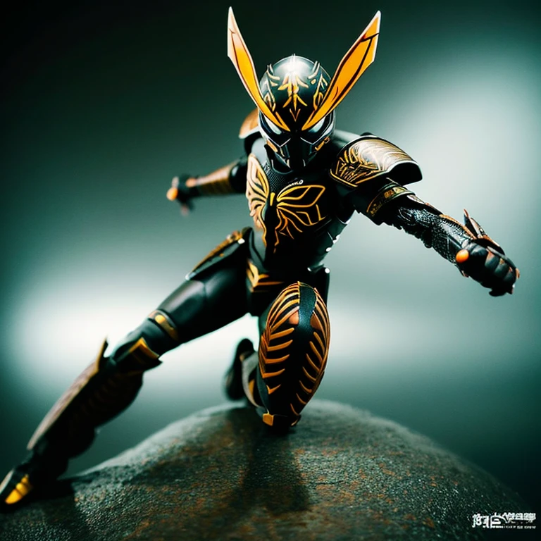 high quality,仮面rider,riderスーツ,special effects,cool pose,reddish color,insect motif,rider,Decisive pose,riderキック