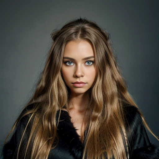 black woman with long hair and fur coat posing for a picture, with blue fur and blue eyes, with long hair and piercing eyes, long blonde hair and large eyes, long blonde hair and big eyes, blonde hair blue eyes, long blonde hair and blue eyes, blond furr, with long blond hair, blond hair green eyes, blond fur, blond hair blue eyes