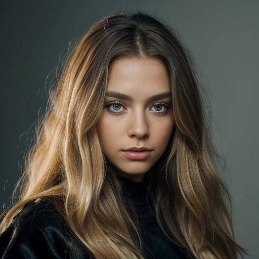 Black woman with long hair and fur coat posing for a picture - SeaArt AI
