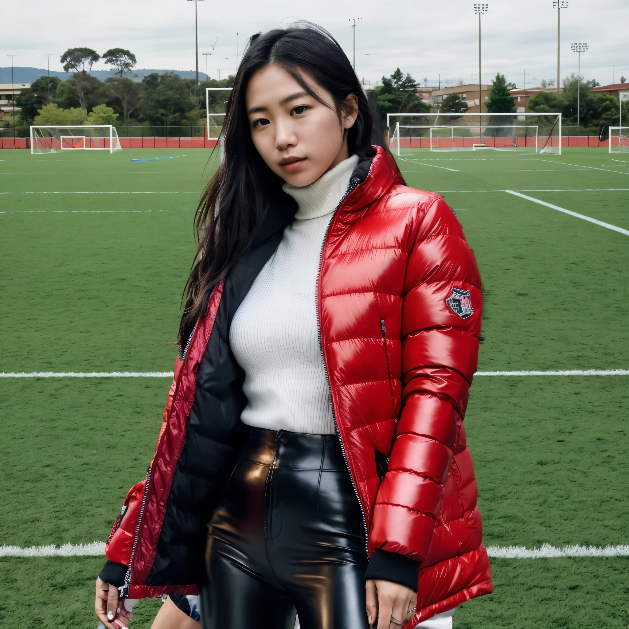 a koren high school soccer field in the background