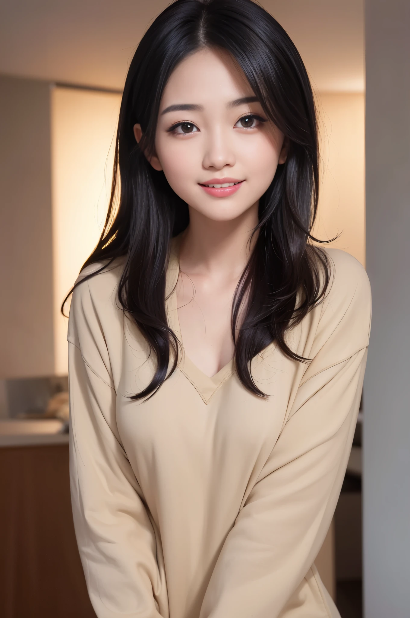 highest quality, figure, super detailed, finely, High resolution, 8k wallpaper, 完璧なダイナミックな構figure, beautiful skin, (big eyes), 20 year old beautiful girl, natural color lip, (sexy pose), Chest middle, smile, Highly detailed face and skin texture, Detailed eyes, Double eyelid,leaking teeth and laughing, close-up,   long black hair, (beige sweatshirt:1.2), 美しい景色highest quality, figure, super detailed, finely, High resolution, 8k wallpaper, 完璧なダイナミックな構figure, beautiful skin, (big eyes), 20 year old beautiful girl, natural color lip, (sexy pose), Chest middle, smile, Highly detailed face and skin texture, Detailed eyes, Double eyelid,leaking teeth and laughing, close-up,   long black hair, (beige sweatshirt:1.2), 美しい景色highest quality, figure, super detailed, finely, High resolution, 8k wallpaper, 完璧なダイナミックな構figure, beautiful skin, (big eyes), 20 year old beautiful girl, natural color lip, (sexy pose), Chest middle, smile, Highly detailed face and skin texture, Detailed eyes, Double eyelid,leaking teeth and laughing, close-up, from below, medium black hair, (gray cut shirt:1.2), sunset