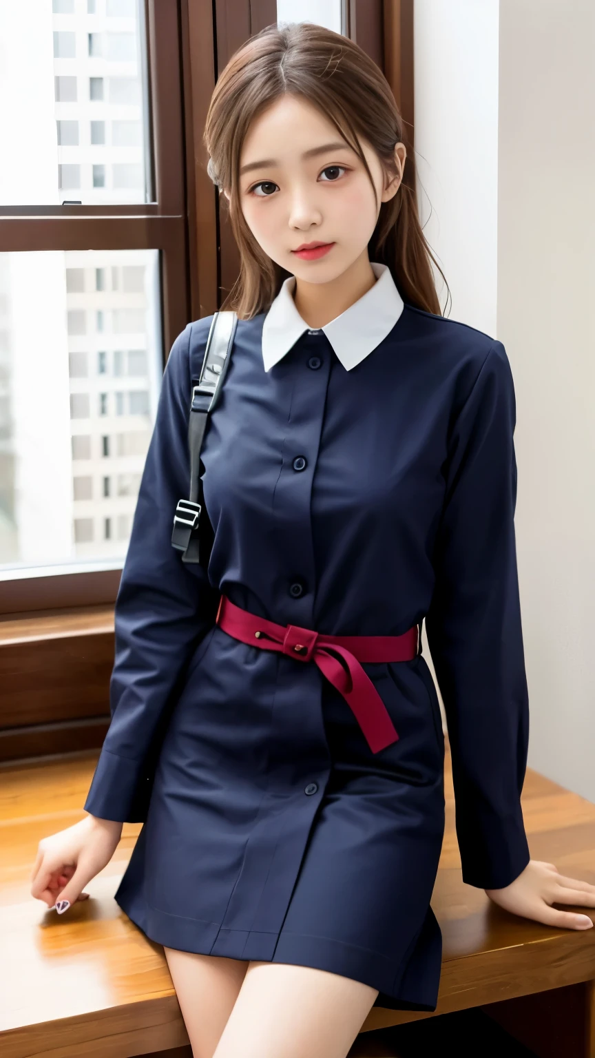 1 girl、maid服、maid、thin thighs、 (best quality: 1.1)、(highly detailed skin), (best quality:1.0), (ultra high resolution:1.0) ,(realistic photo:1.0), (Super detailed:1.0), (8K, Raw photo:1.1),