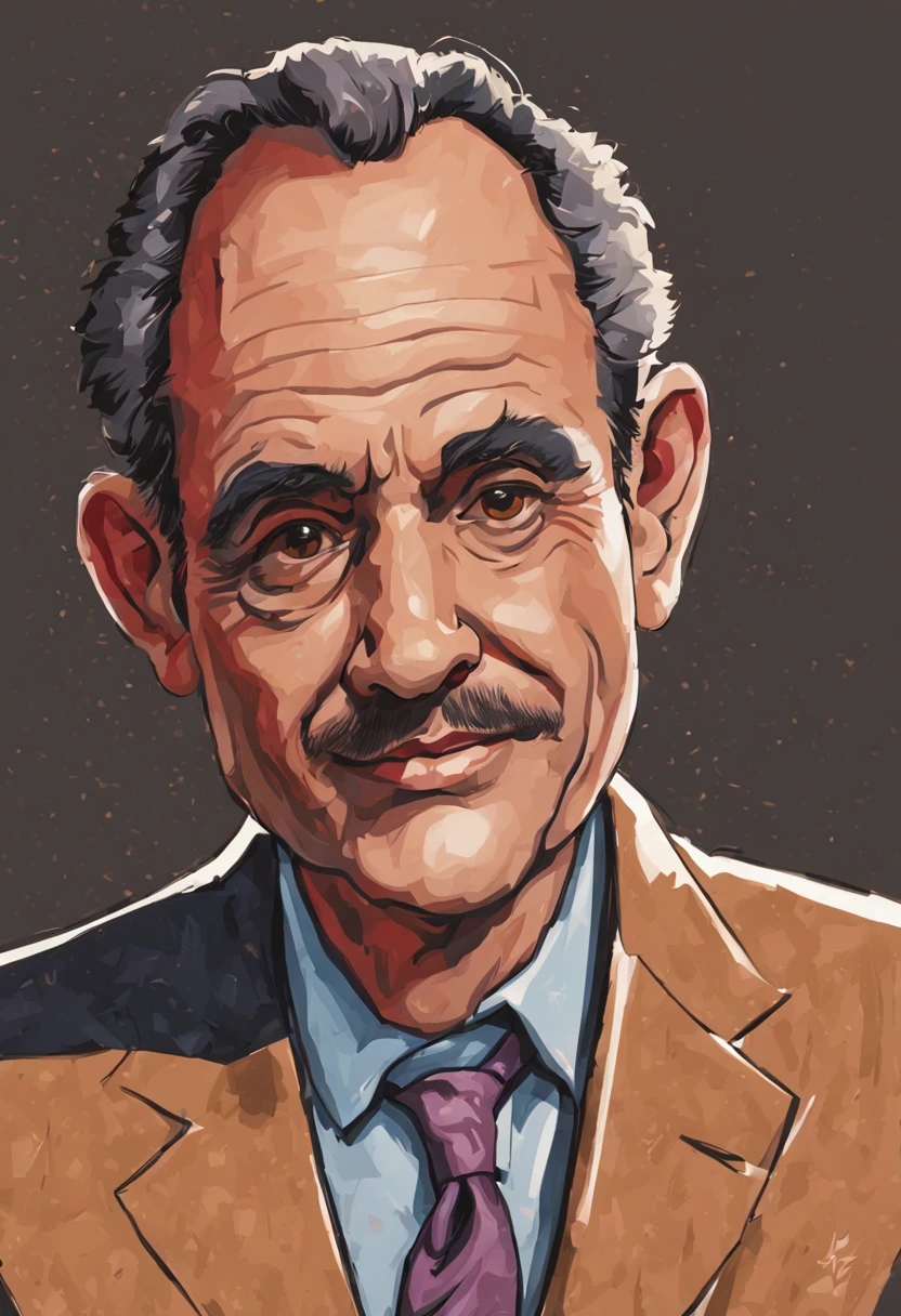 caricatural colored sketch, man