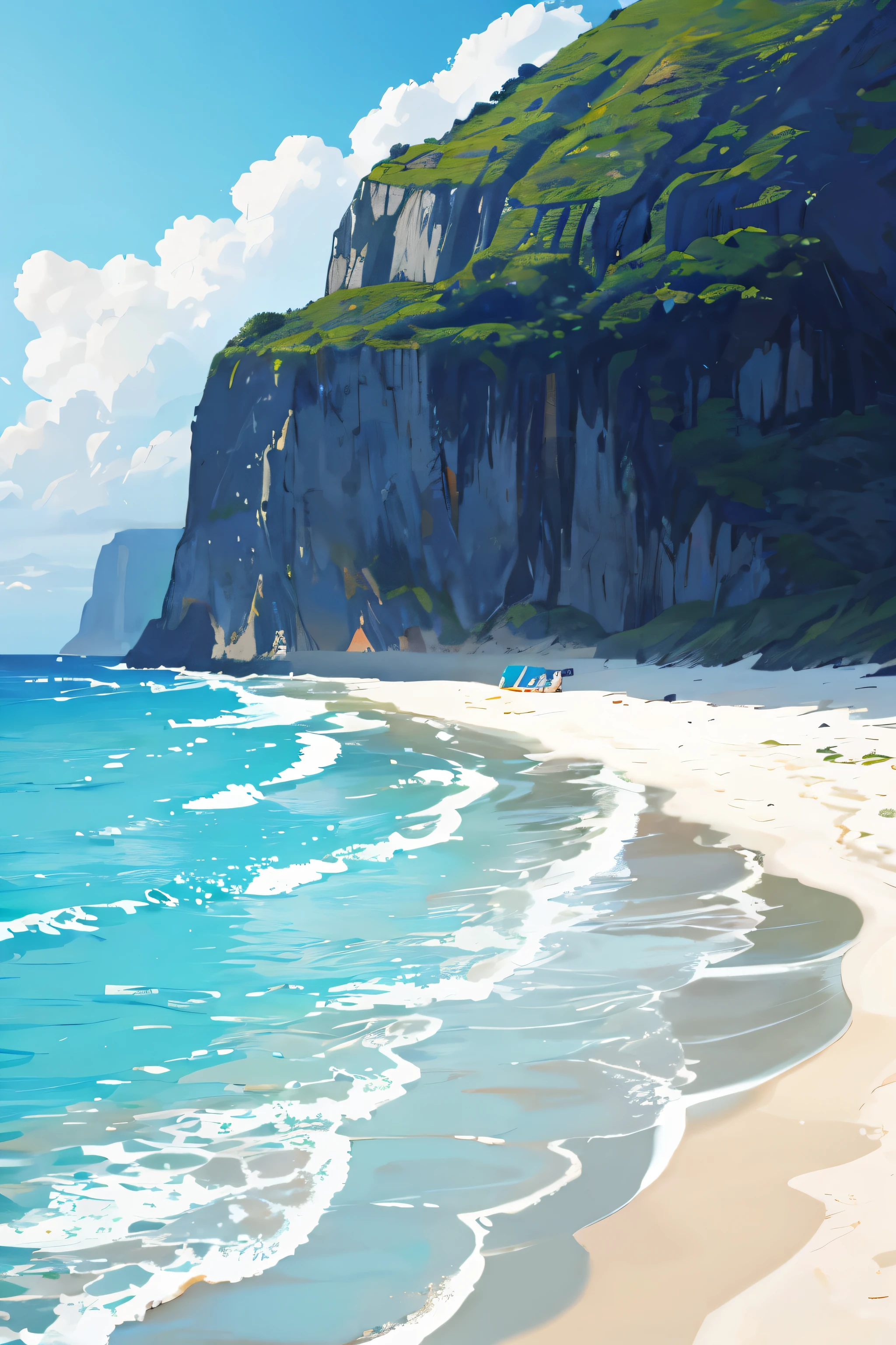 summer coastline background, beach portrait only