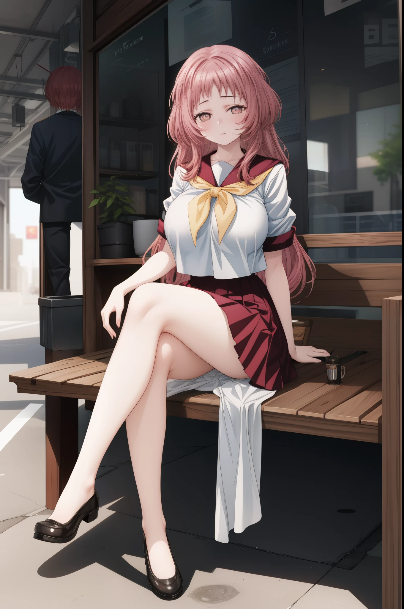 An enchanting visual unfolds, huge tits manga art of a miewz, glasses, long hair, serafuku, sailor collar,yellow neckerchief, white shirt, purple eyes, school uniform, red skirt, red hair, short skirt, pantie.

1 girl, 20yo,YOUNG female, Beautiful long legs ,Beautiful body ,Beautiful Nose ,Beautiful character design, perfect eyes, perfect face,

official art, extremely detailed CG unity 8k wallpaper, perfect lighting,Colorful, Bright_Front_face_Lightinasterpiece:1.0),(best_quality:1.0), ultra high res,4K,ultra-detailed,
photography, 8K, HDR, highres, absurdres:1.2, Kodak portra 400, film grain, blurry background, bokeh:1.2, lens flare, (vibrant_color:1.2)
, (beautiful_face:1.5),(narrow_waist), (Beautiful,Huge_Breasts:1.4)