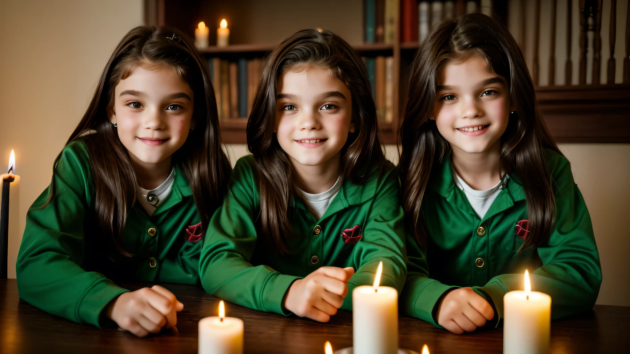 KIDS vampire green clothes. and candles.