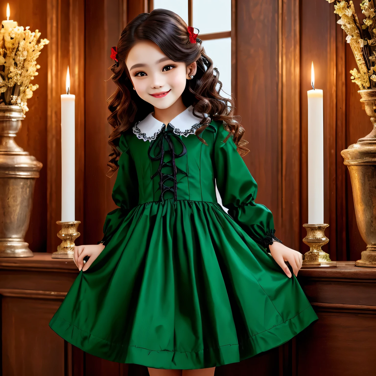 KIDS vampire green clothes. and candles.