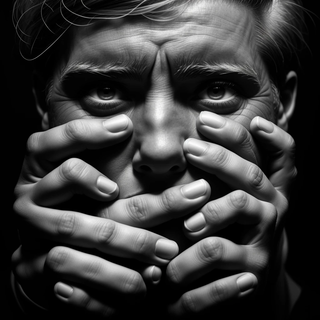 beautiful white young man vomiting black poison from his mouth