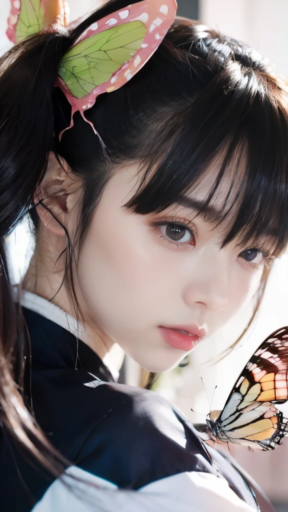 anime girl with ponytail and butterfly in her hair, digital anime illustration, anime style portrait, kuvshinov ilya, beautiful anime portrait, detailed portrait of anime girl, anime moe artstyle, anime styled digital art, detailed digital anime art, kuvshinov, anime style artwork, anime style illustration, clean detailed anime art, profile of anime girl