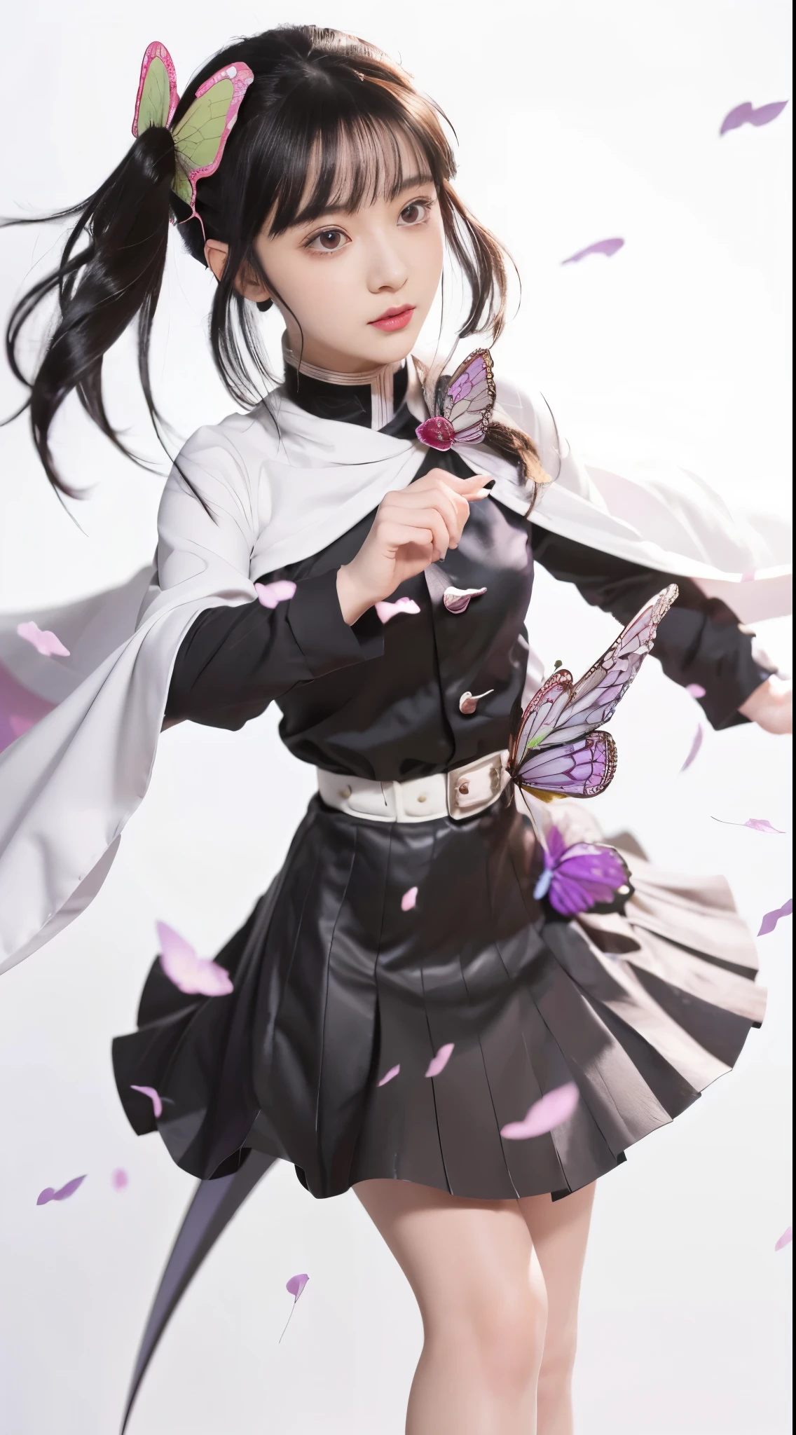 anime girl in a black dress with a butterfly in her hand, demon slayer rui fanart, shalltear from overlord, highly detailed exquisite fanart, detailed fanart, by Jin Homura, demon slayer artstyle, marin kitagawa fanart, maya fey from ace attorney, black - haired mage, hanayamata, detailed anime character art, high detailed official artwork