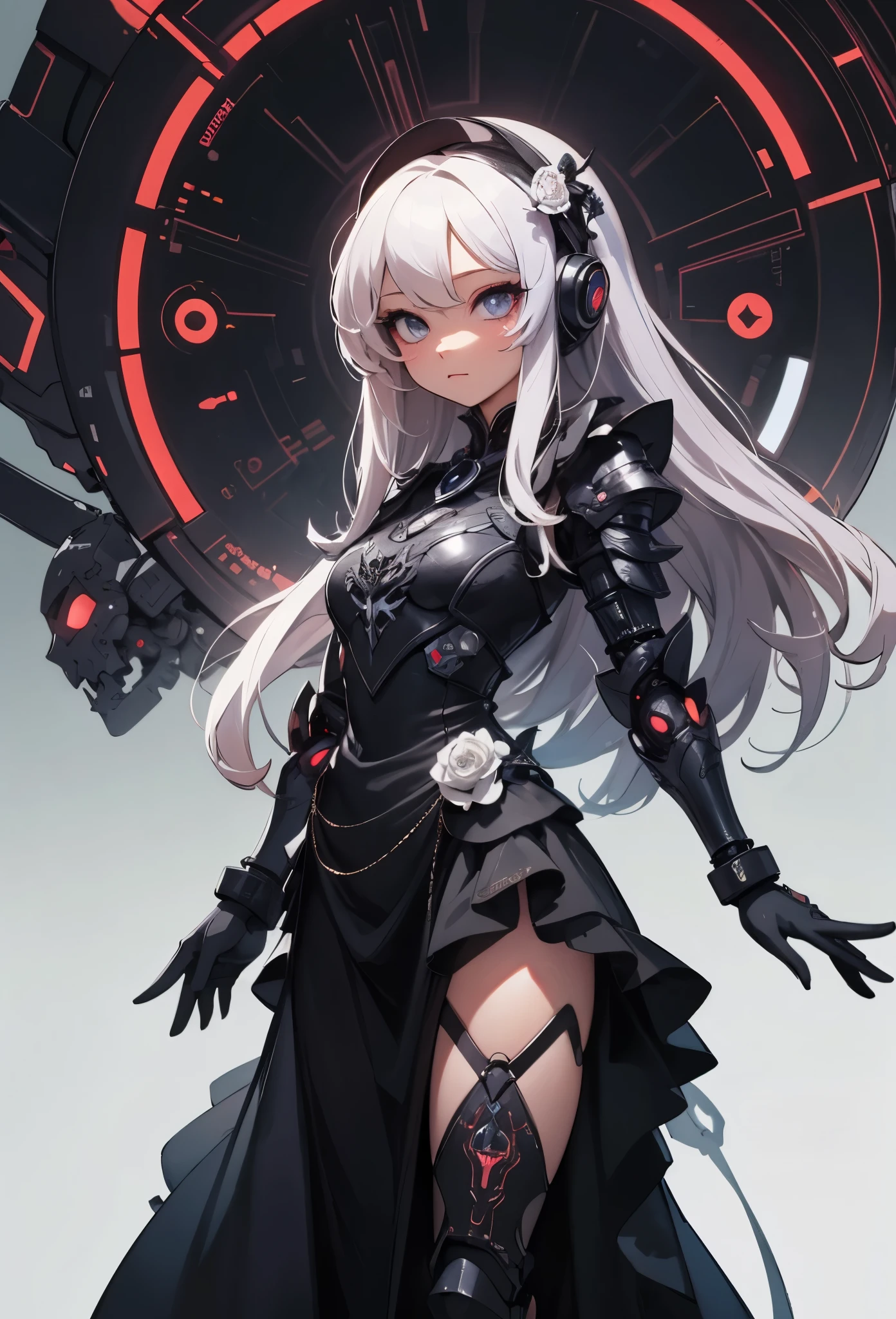 ((Highly accurate drawing in every detail)Extremely precise depiction)[High resolution],(detailed illustrations,とてもfineで緻密な描画,Delicate drawn lines with tempo,Realistic texture expression),[color traced main line],[Ruins of a super-ancient civilization],[ANIME] (MACHINEAlice Beauty ) straight long hair [AUTOMATON],([Black Rose] black dress) (Cyber Alien Armor [Through the material]) [caltrop] Lock [Titanium alloy] [[Through the material]],Cybernetic Gothic Lolita [cleanticular iris],(intricate and beautiful decoration [Dense detail]),(Fine and beautiful skin expression [transparency]),[完璧な目のdetailed (Beautifully detailed iris)(Eyes like deep jewels)],(eyes light[Pinpoint lighting for the eyes]),[long and beautiful eyelashes],[precisely drawn hair [美しく艷やかな髪のdetailed]],(完璧な手のdetailed [Beautiful fingers with no damage [beautiful nails]]),(perfect anatomy(perfectly balanced proportions))[[full body portrait]],[[Design built to the highest level]][ideal color coordination(Accurate simulation of light and material interactions)],([Precision Detail](detailed,高fine)),[Visual art that tells a story],((highest quality)fine[[High density drawing]])[FHD].