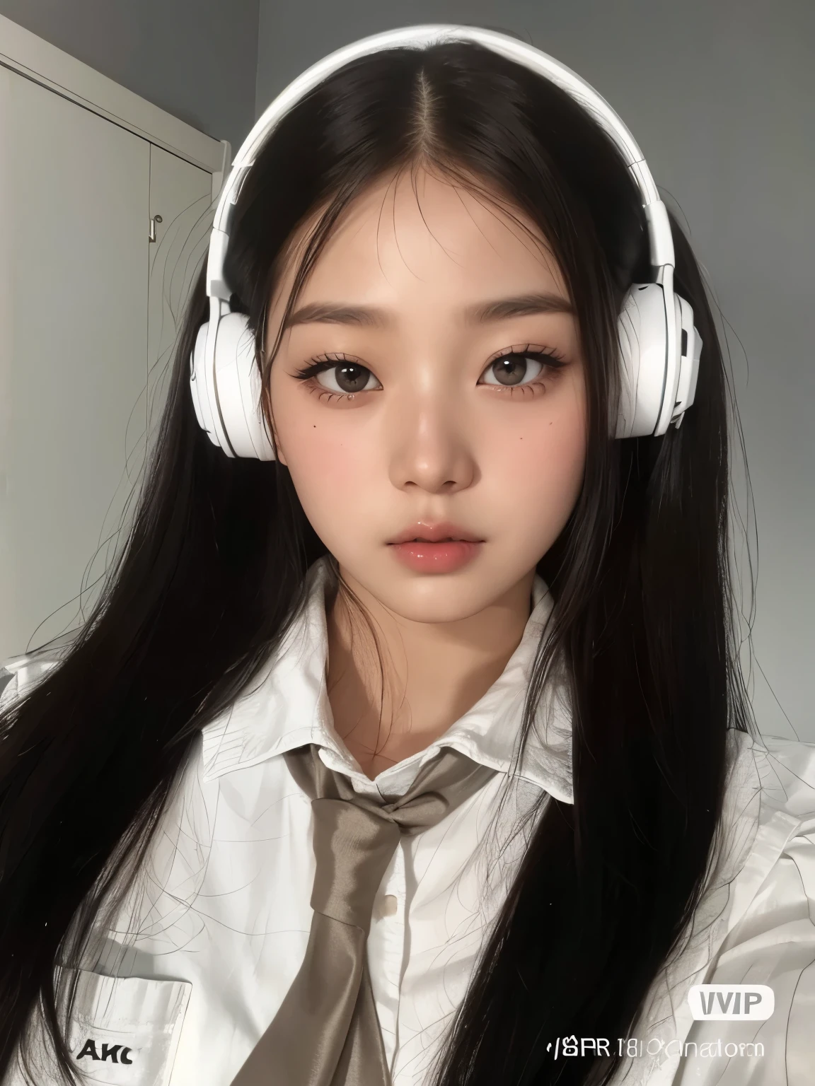 Wonyoung from IVE face, foto realista, ultra HD, 8k, big juicy lips