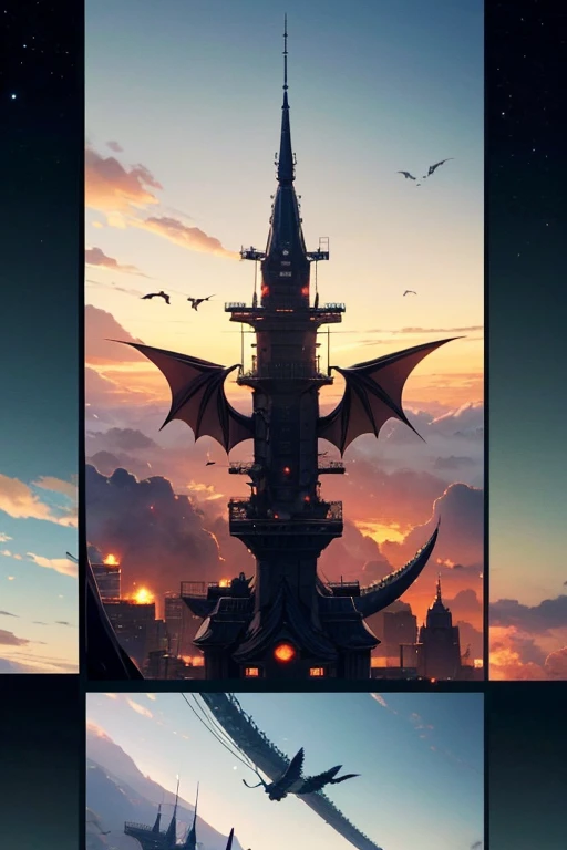 There are many bats flying over the city, dragons flying in the sky, jormungand anime, dragons flying around, wraiths riding in the sky, screenshot from a 2012s anime, Pterodactyl flies, screenshot from the anime film, screenshot from guro anime, unlimited blade works, last exile anime