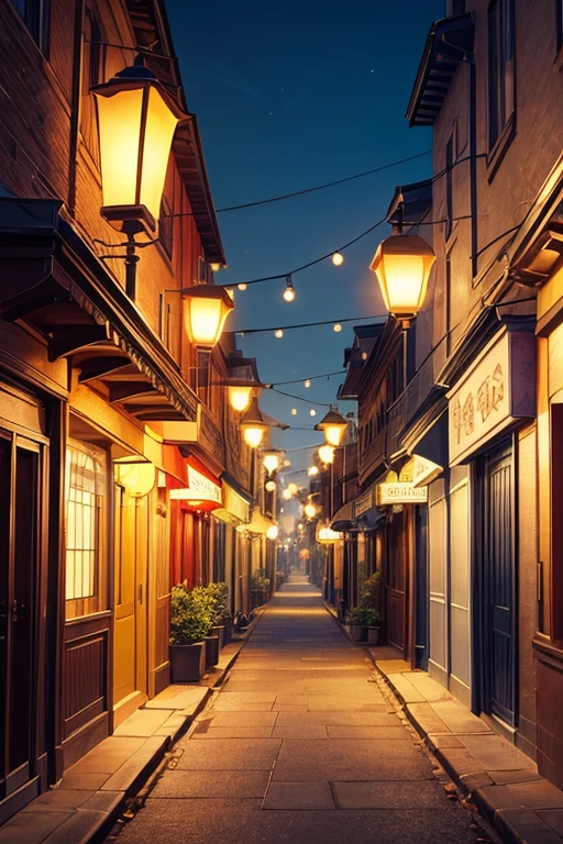 There is a street lamp lit under the blue sky, A gas lamp, lamplight, lantern light besides, lantern, Global illumination. vfx, cartoony lighting, dim lantern, Lantern light, lamp lights, gas lamp, shining lamps, Global illumination illumination, gas lamp, Gas lighting, light lighting side view, streetlight, Wizard hat movie lighting