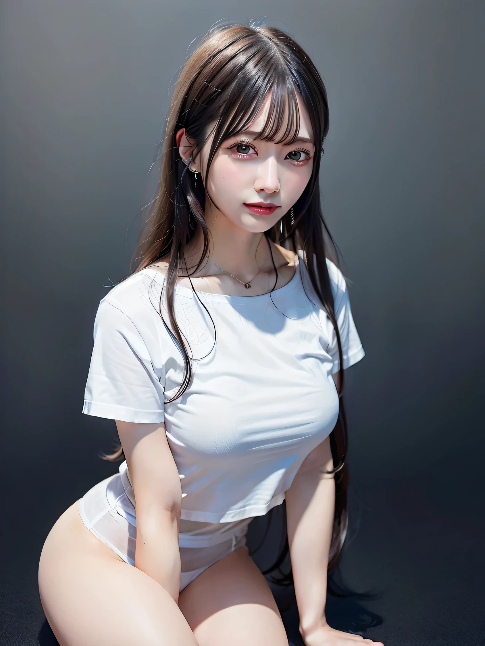 (realistic:1.4), highest quality, ultra high resolution,4K,very detailed,
(wearing a white shirt:1.3),full body shot,
VirtualGirl-Aim, medium breasts, straight hair, long hair, black hair, black eye, crystal pendant,