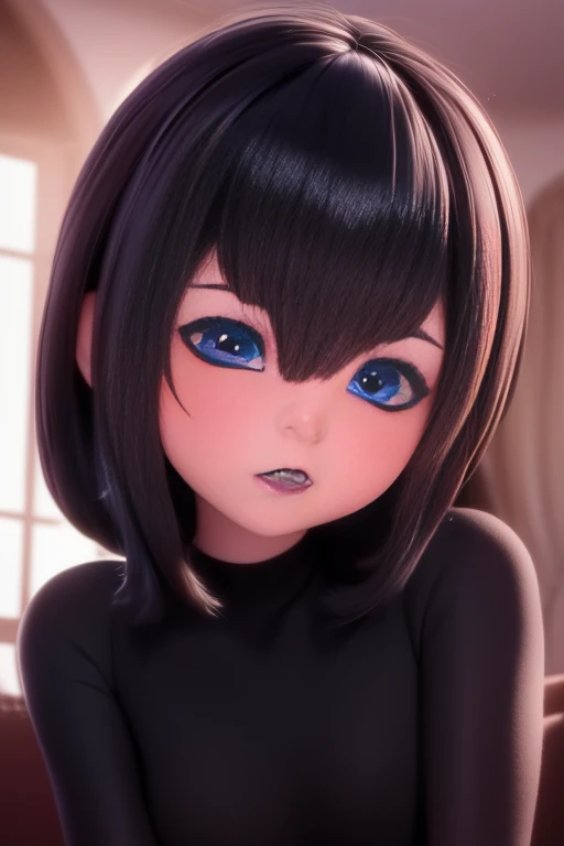 Mejor calidad, obra maestra,pelo negro, ojos azules, buscando, parte superior del cuerpo
