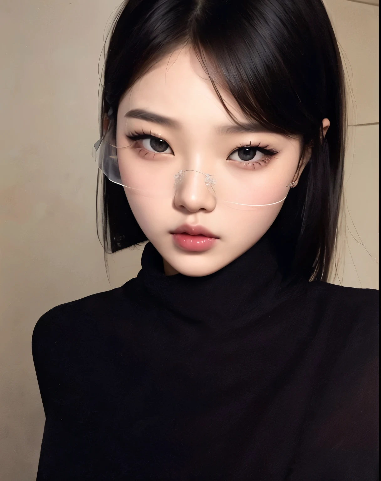 Wonyoung from IVE face, foto realista, ultra HD, 8k, big juicy lips 