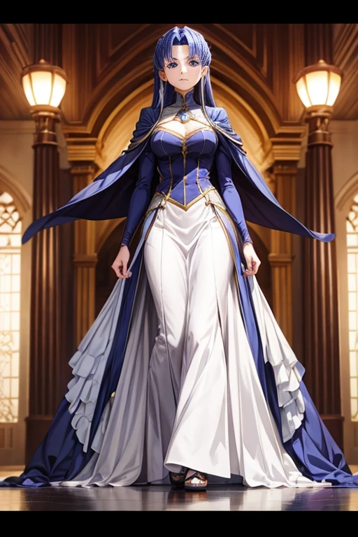 Anime scene of a woman in a long dress standing in the hall, in their noble mansion, In animated films《Ergo Agent》Curly, in the anime series ergo proxy, in a throne room, anime scene, Today's featured anime stills, screenshot from the anime film, in the anime film, opening scene, Code geass, anime movie screenshot, fate/Zero