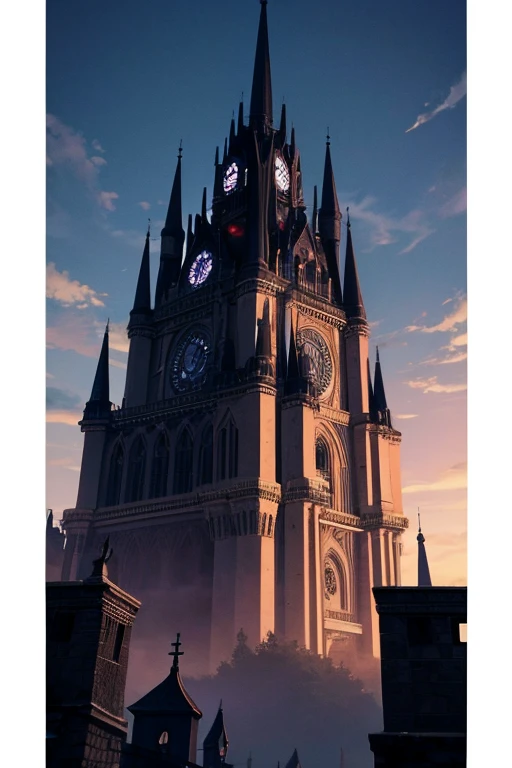 Night scene of a creepy castle，There is a full moon in the sky, style of madhouse anime, style of madhouse studio anime, screenshot from a 2012s anime, Anime background art, anime scene, anime backgrounds, shadowy castle background, Today's featured anime stills, attack on titan scenery, random background scene, screenshot from ???? anime