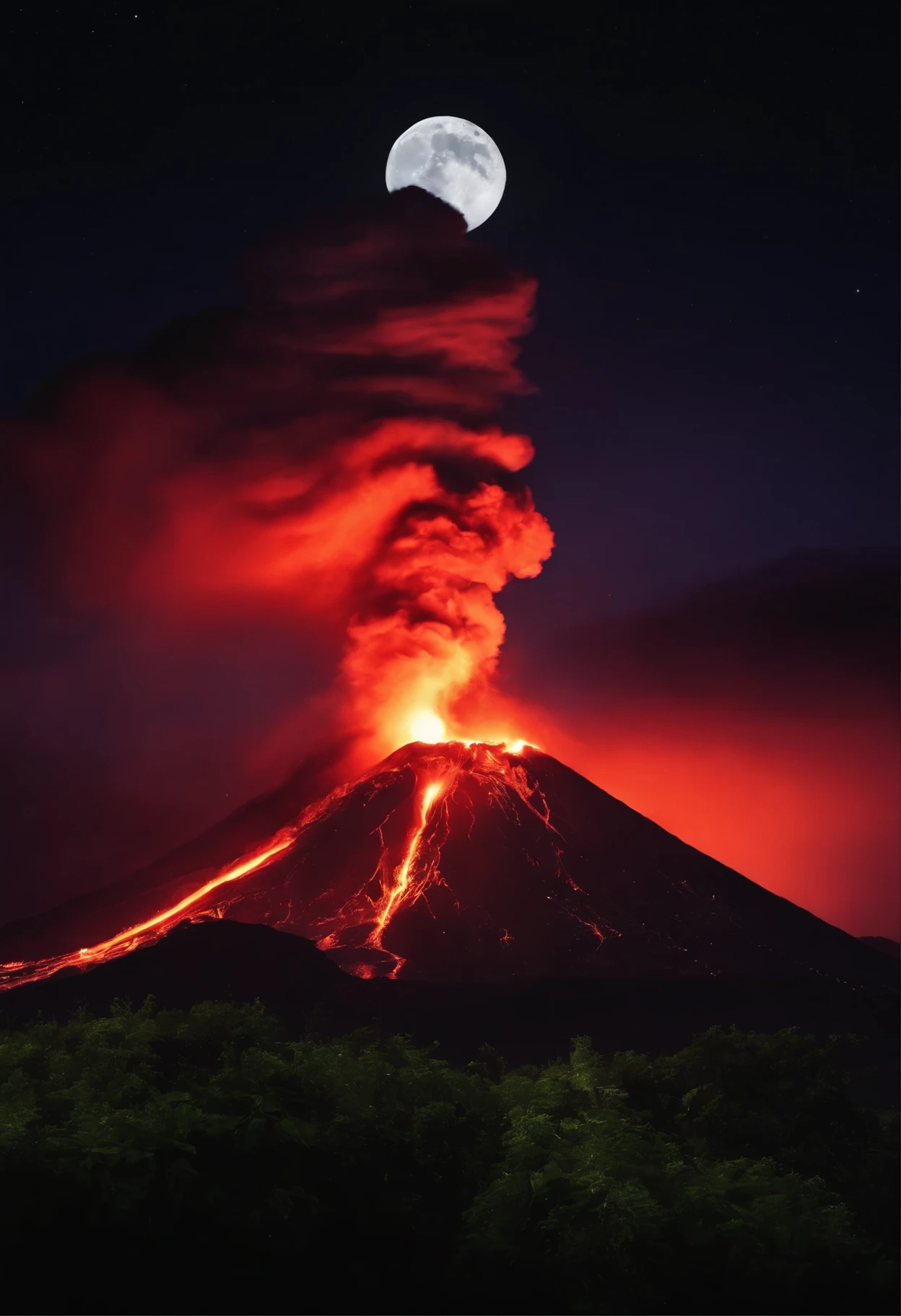 Volcano, moon