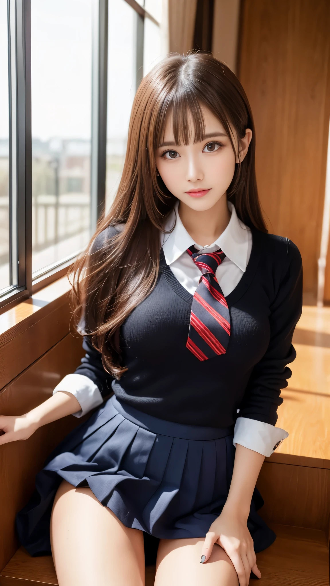 Beautiful girl、Beautuful Women、japanes、(masutepiece:1.6,16K High Resolution),A fascinating body that bursts、school、Schoolgirl Uniform、gravure、