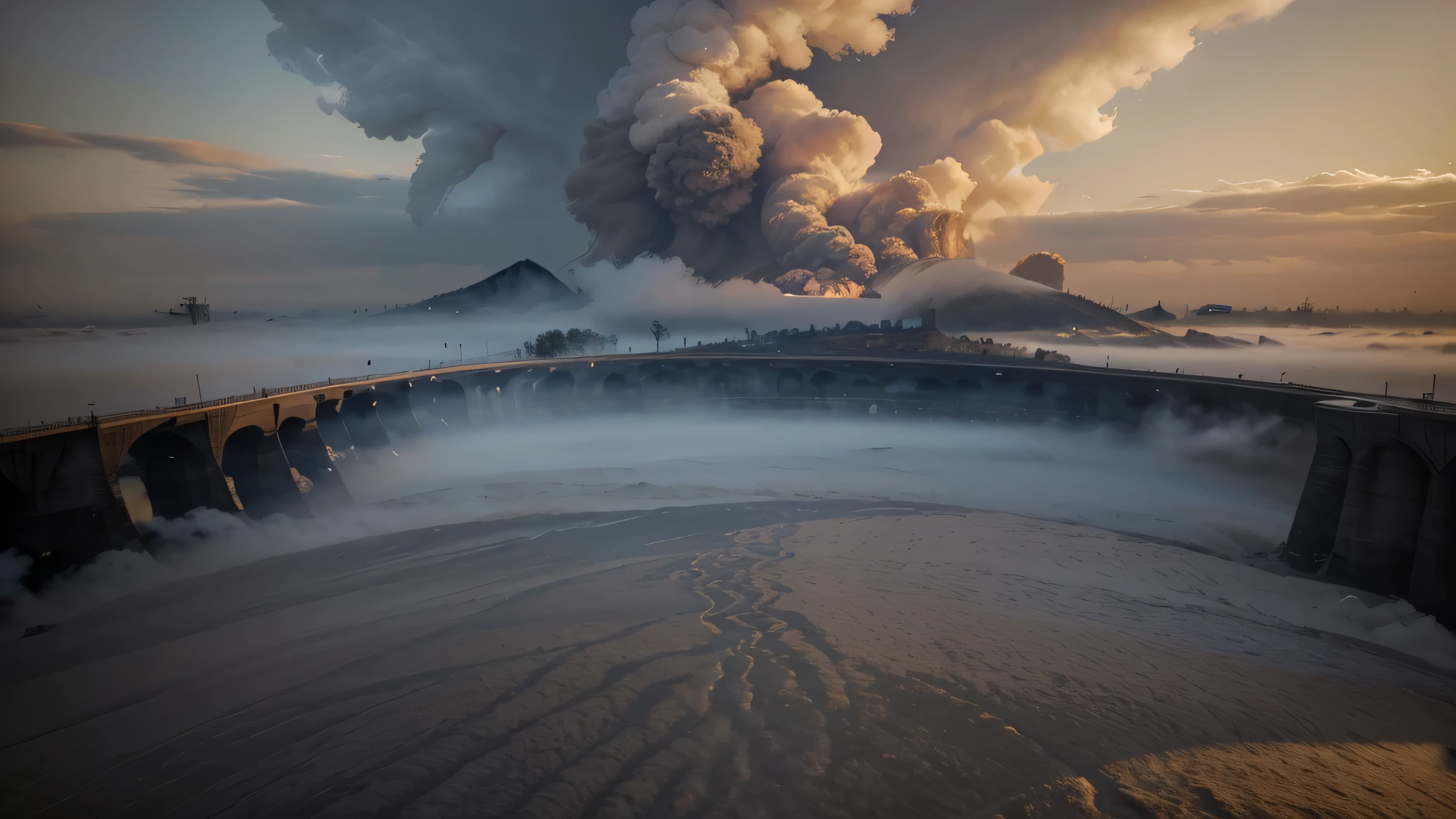 ((obvious climate extremes,smoke)),meteorology,((significant climate change)),weather,peaceful,natural science,best quality,masterpiece,Extremely complex and exquisite details,(Surreal,Match the real world)