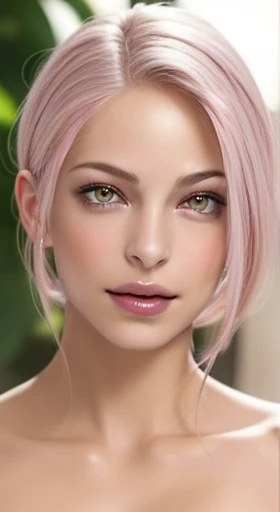 (masterpiece, best quality), shiny face, shiny skin, best quality, ultra-high resolution, depth of field,  intricate details, thin, ((slim)), beautiful girl, Light pink hair, white skin, light purple eyes, sharp jawline, cropped jacket, messy hair, plump lips, upper body, smirk, plum areolas, light colored areolas, Puffy nipples, puffy areolas, both sides of tits is in the flame, detailed eyes, detailed tits, enhanced tits tufts, detailed face, detailed tits, detailed vagina, light pink nipples, full body, leaning forward, topless