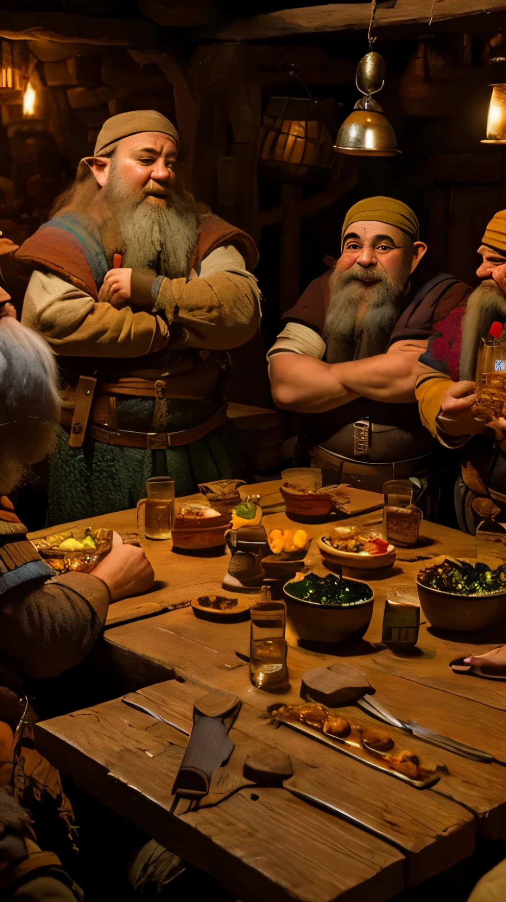 Group of dwarves in a tavern