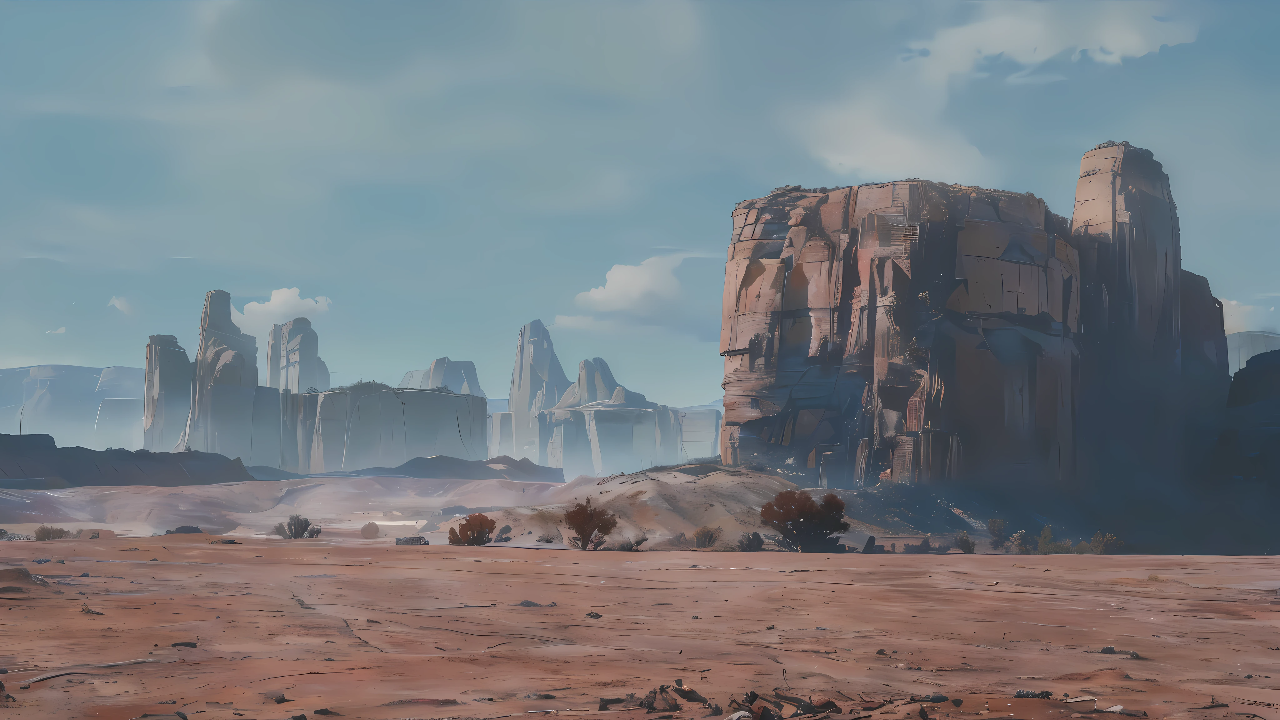 (Best quality, 8K, 32K, masterpiece, UHD: 1.2, ray tracing: 1.2, real: 1.2),  (Side: 1.5), (Canyon Red-Rock), savannah in the foreground, sandy red canyons in the distance, (Prairie, Long distance:1.5),  Road works sign in the background, blue sky, White clouds, (((Post-apocalyptic wasteland))) 