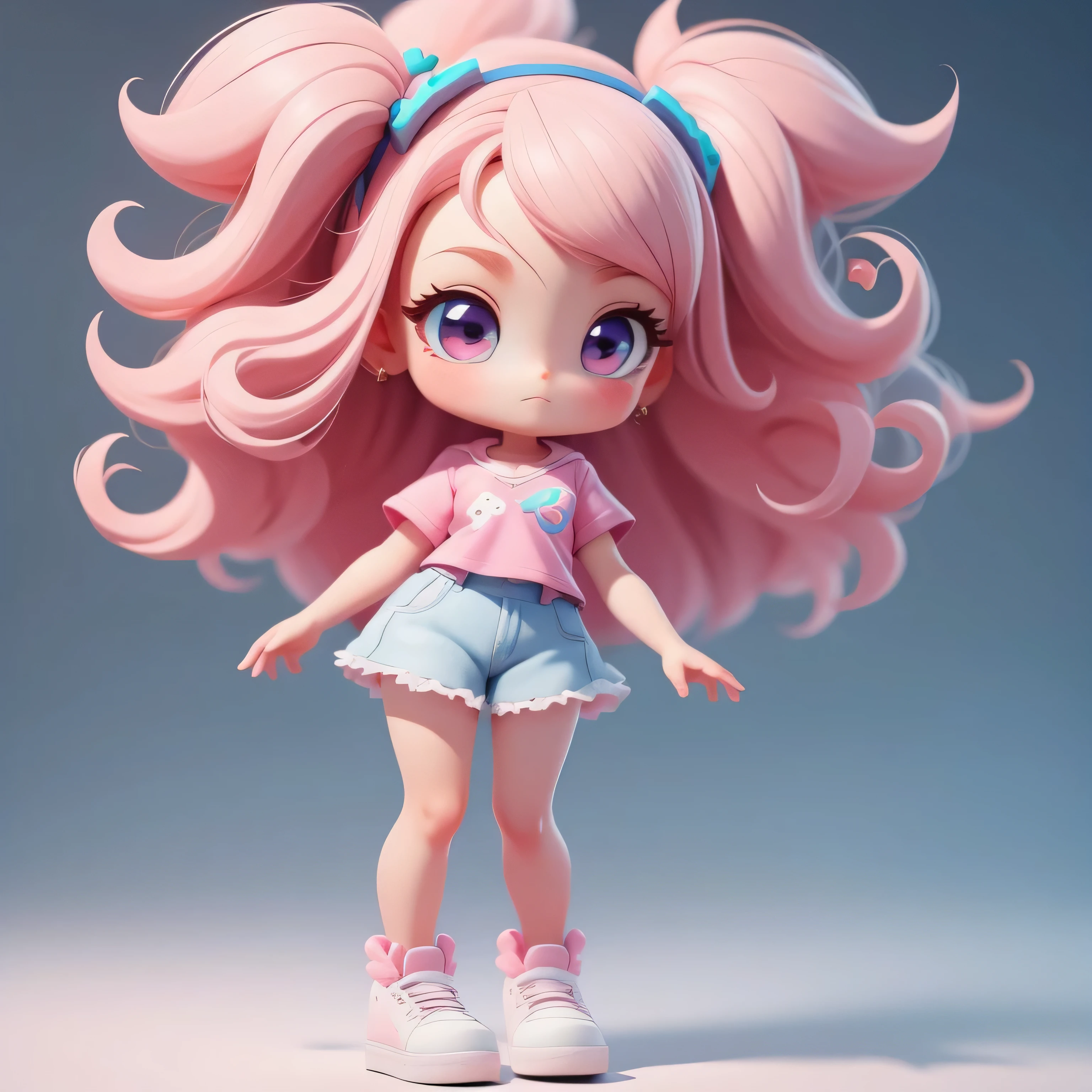 a super cute girl, full body, dreamy cute hair accessoriesPopmart Blind Box, IP design, clean and bright background3D rendering, OC rendering, 8k, soft focus, fine Glossysuper detail --ar 3:6 50 --q 2 --niji 5 --style expressive --s 2