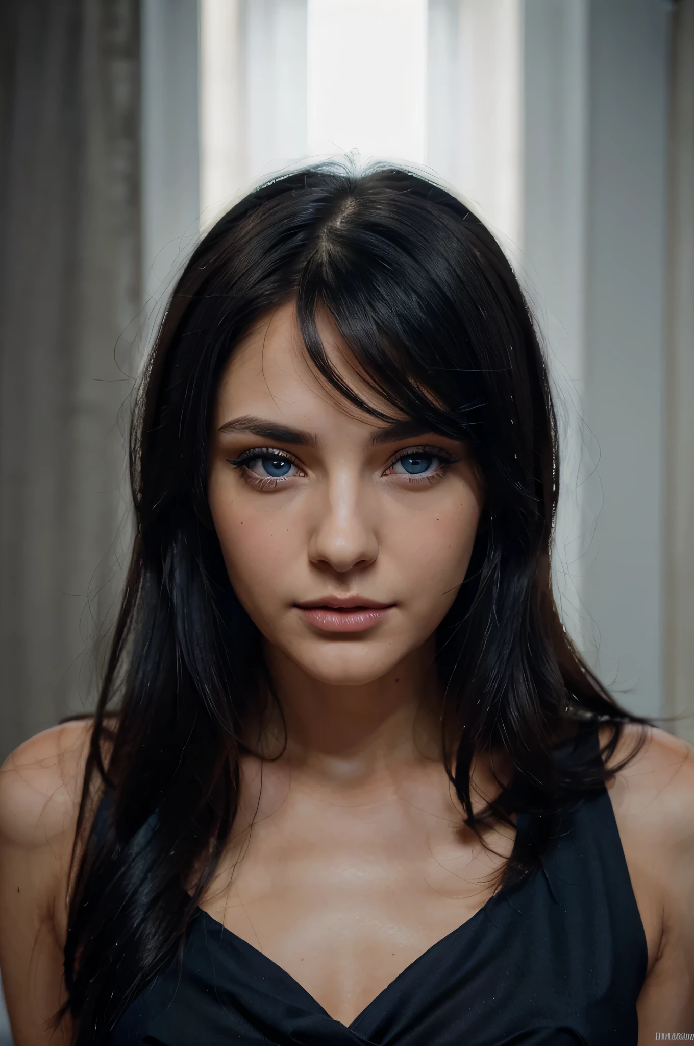 woman holding a gun on a white background, Female cyberpunk girl, cyber punk Girl, Letty in Devil May Cry,White top,denim short,Belt decoration,blue color eyes, Guweiz style artwork, author:Hero, guweiz, cyberpunk angry gorgeous goddess, Female anime characters, cyber punk Girl, Cyberpunk 20 years old. oh oh oh,Model girl, jet black haired cyberpunk girl, (intricate and beautiful:1.2), (detailed light:1.2), (soft lighting, side lighting, reflected light), (colorful, dynamic angle), fingerless gloves, smug, smile, furrowed brow, standing, fighting stance, portrait, dynamic pose, light passing through hair, (official art), (realistic skin texture:1.2), (sharp) , HDR, studio lighting, sharp focus, physically-based rendering, extreme detail description, perfect shape, facing viewer, sweaty, gorgeous, appearing in full frame, good-looking, Beautiful fair skin and luster, Beautiful eyes are big and bright, Small mouth and thin lips, Goodness of style and slendernes), beautiful girl illuminated by seven colors of light, Irridescent coloe, showing off her figure, seductive and confident, enchanting aura, surrounded by cherry blossom trees, delicate and vibrant petals falling all around her, soft pink and white colors, creating a warm and dreamy atmosphere, show nipples, medium breasts, show vagina, spread legs.